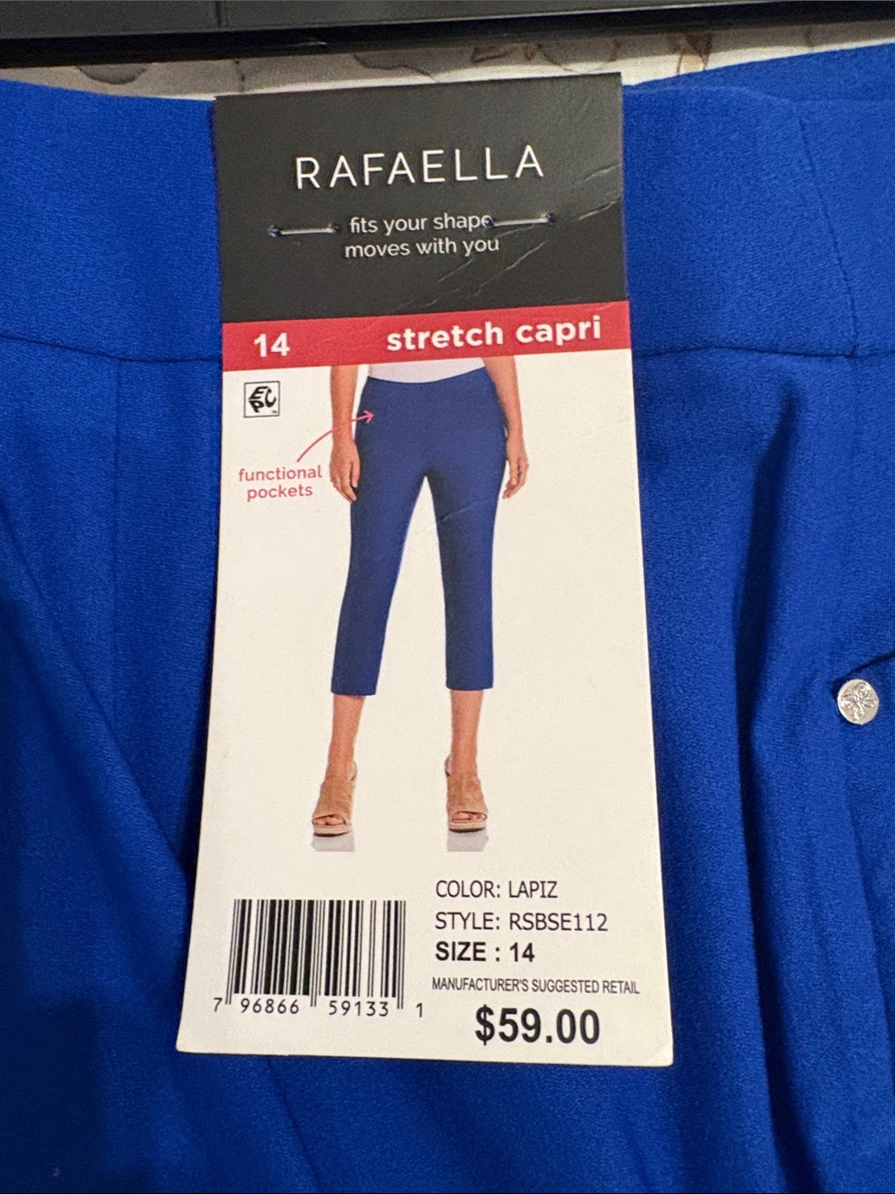 Rafaella Stretch Capri Pants in Lapiz Blue